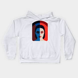 Woman Split Portrait Kids Hoodie